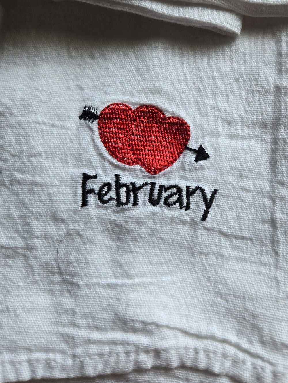 White Embroidered Months Hand Towels - Picture 3 of 16